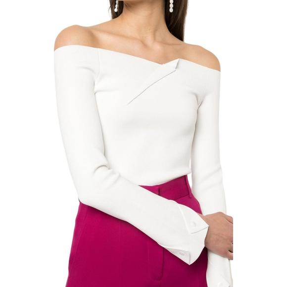 Roland Mouret - Angeles Off-the-shoulder Ponte Top - M - Picture 4 of 5